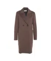 Kaos Structured Double-breasted Coat In Brown