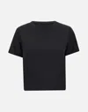 Kaos Black Viscose Blend Crop T Shirt