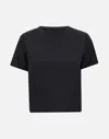 Kaos Black Viscose Blend Crop T Shirt In Black