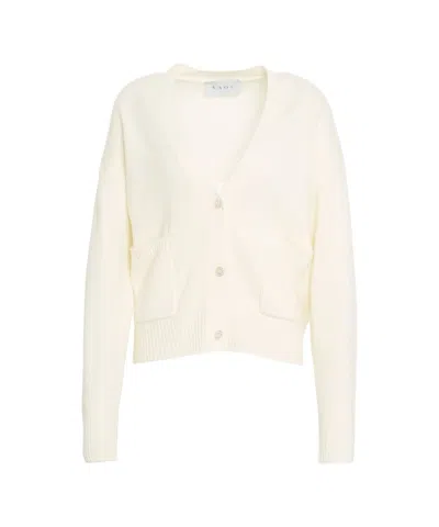Kaos Textured Knit Cardigan With V-neckline And Button-down Design In Neutral