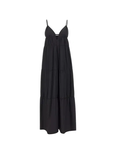 Kaos Tiered V-neck Maxi Dress In Black