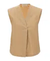 Kaos Cotton Top In Brown