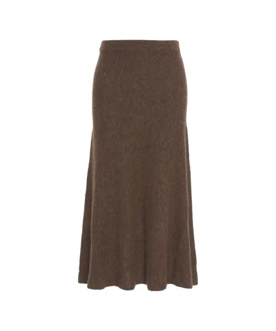 Kaos Trapeze Midi Skirt In Multi