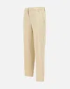 Kaos Cream Crepe Slim Fit Trousers In Beige