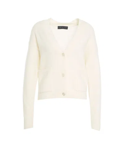 Kaos V-neck Cardigan With Button-down Front And Ribbed Cuffs In Brown