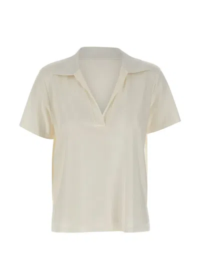 Kaos V-neck Collared T-shirt In Brown