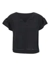 Kaos V-neck Ruffle-sleeve Top In Black