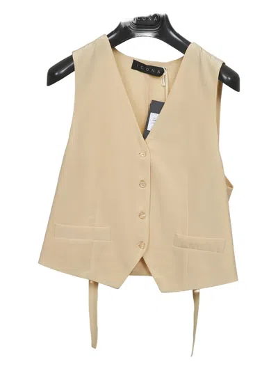 Kaos V-neck Waistcoat In Neutral