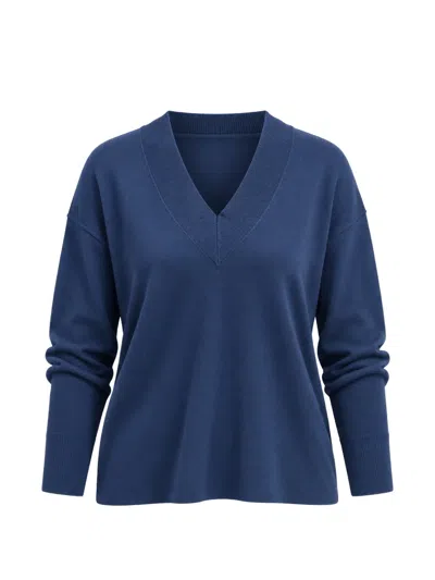 Kaos V-neck Dropped-shoulder T-shirt In Blue
