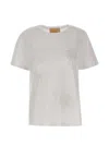 Kaos 시퀸 장식 야자수 티셔츠 In White