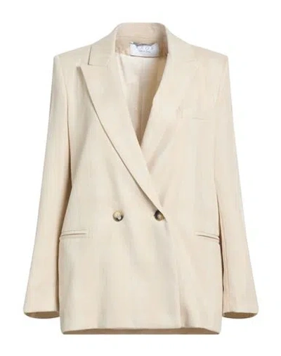 Kaos Woman Blazer Beige Size 10 Polyester, Linen, Viscose, Elastane In Neutral