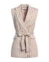 Kaos Woman Blazer Beige Size 10 Viscose, Polyamide, Polyester In Beige