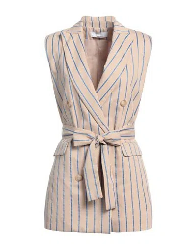 Kaos Woman Blazer Beige Size 10 Viscose, Polyamide, Polyester