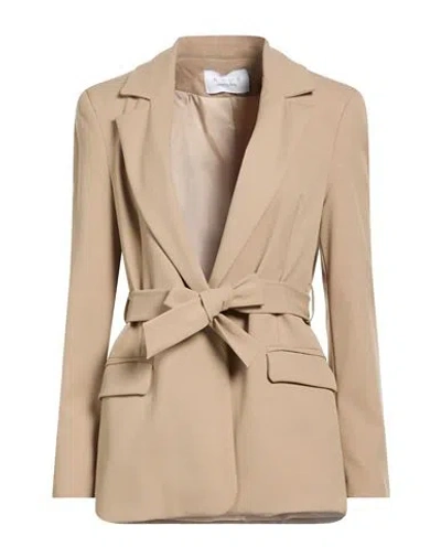 Kaos Woman Blazer Beige Size 12 Polyester, Viscose, Elastane In Sand