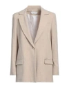 Kaos Woman Blazer Beige Size 6 Polyester, Viscose, Elastane In Beige