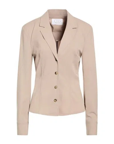 Kaos Woman Blazer Beige Size 6 Polyester, Viscose, Elastane In Gray