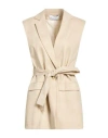 Kaos Woman Blazer Beige Size 8 Polyester, Linen, Viscose, Elastane In Neutral