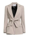 Kaos Woman Blazer Beige Size 8 Polyester, Viscose, Elastane In Gray