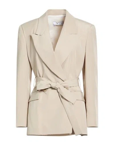 Kaos Woman Blazer Beige Size 8 Tencel, Linen In Neutral