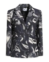 Kaos Woman Blazer Black Size 10 Polyester In Blue