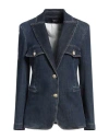 Kaos Woman Blazer Blue Size 10 Cotton, Polyester, Elastane In Blue