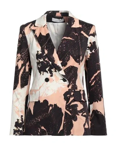 Kaos Woman Blazer Blush Size 8 Cotton, Elastane In Pink