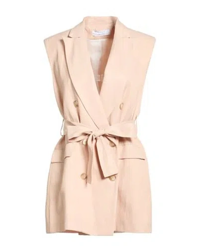 Kaos Woman Blazer Blush Size 6 Viscose, Linen In Pink