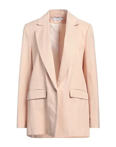 Kaos Woman Blazer Blush Size 8 Viscose, Linen In Pink