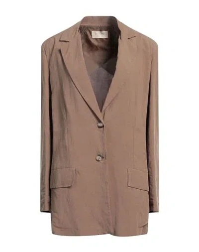 Kaos Woman Blazer Brown Size 10 Viscose, Linen