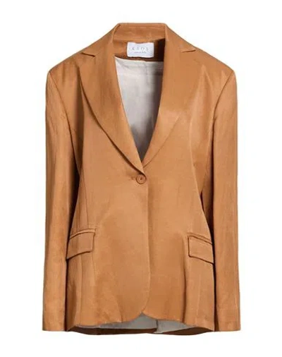 Kaos Woman Blazer Brown Size 8 Viscose, Linen