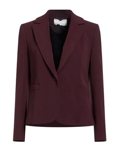 Kaos Woman Blazer Burgundy Size 10 Polyester, Elastane