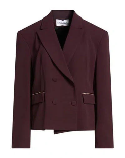Kaos Woman Blazer Burgundy Size 10 Polyester, Elastane In Red
