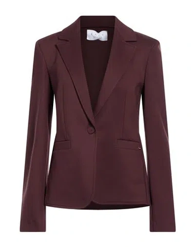 Kaos Woman Blazer Burgundy Size 10 Viscose, Polyamide, Elastane