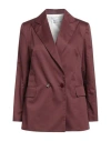 Kaos Woman Suit Jacket Burgundy Size 2 Cotton In Red