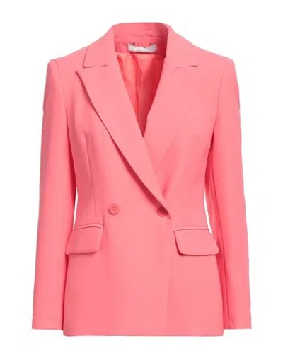 KAOS KAOS WOMAN BLAZER CORAL SIZE 10 POLYESTER, ELASTANE