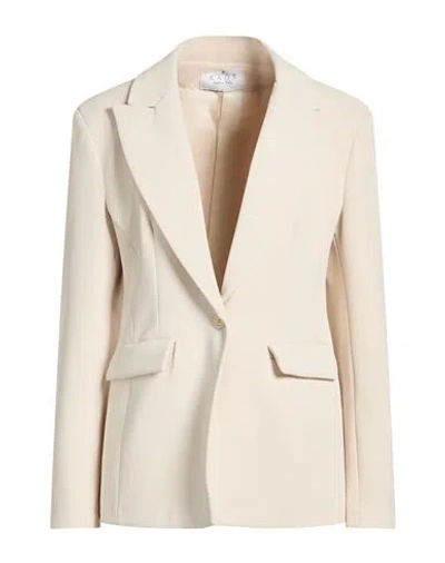 Kaos Woman Blazer Cream Size 10 Polyester, Elastane In Neutral