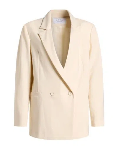 Kaos Woman Blazer Cream Size 10 Polyester, Viscose, Elastane In Neutral