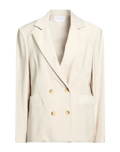 Kaos Woman Blazer Cream Size 8 Viscose, Polyester In Neutral