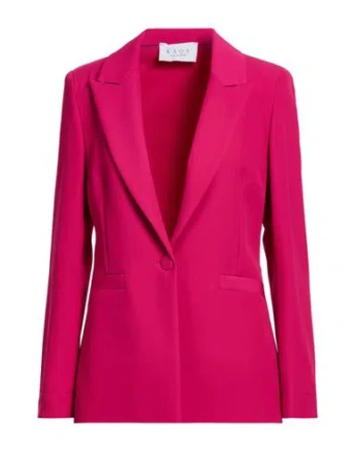 Kaos Woman Blazer Fuchsia Size 10 Polyester, Elastane In Pink