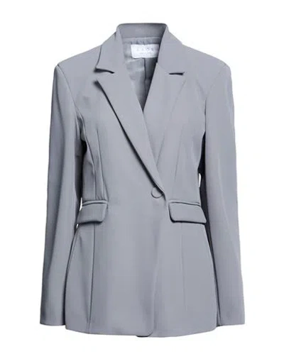 Kaos Woman Blazer Grey Size 10 Polyester In Gray