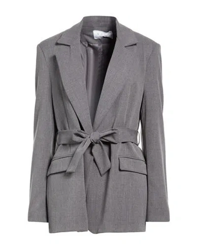 Kaos Woman Blazer Grey Size 10 Polyester, Viscose, Elastane In Gray