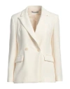 Kaos Woman Blazer Ivory Size 10 Polyester, Elastane In White