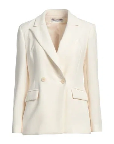 Kaos Woman Blazer Ivory Size 10 Polyester, Elastane In White