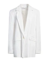 Kaos Woman Blazer Ivory Size 12 Viscose, Linen In White