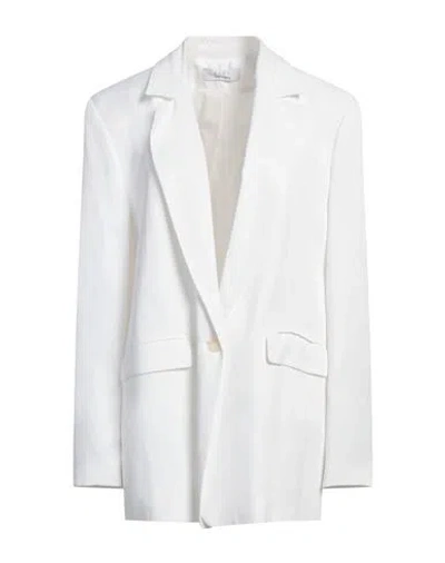 Kaos Woman Blazer Ivory Size 12 Viscose, Linen In White