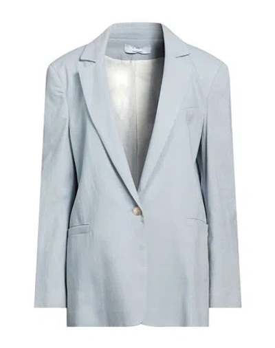 Kaos Woman Blazer Light Blue Size 8 Viscose, Linen, Cotton, Elastane