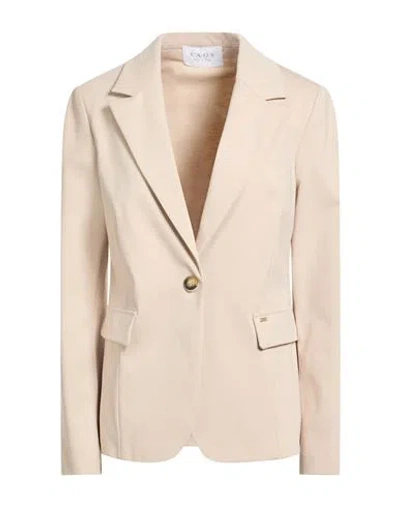 Kaos Woman Blazer Light Grey Size 12 Cotton, Polyamide, Elastane In Gray