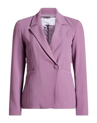 Kaos Woman Blazer Mauve Size 2 Polyester, Elastane In Purple