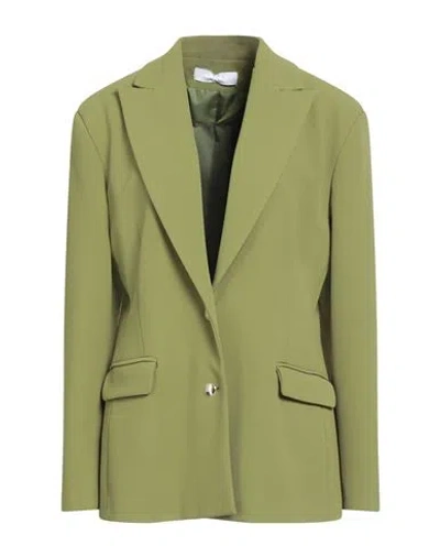Kaos Woman Blazer Military Green Size 12 Polyester, Elastane