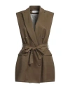 Kaos Woman Blazer Military Green Size 4 Viscose, Linen In Green